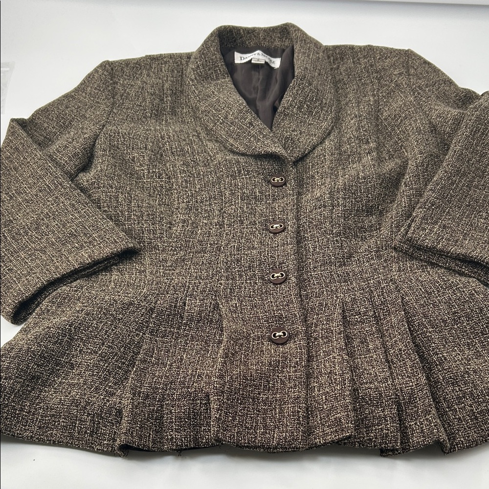 Jones New York Brown Tweed Blazer - Picture 13 of 16